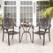 Costway 2/4 PCS Patio Cast Aluminum Chairs Outdoor Metal Armchairs with Ergonomic Curved Seat Red Copper